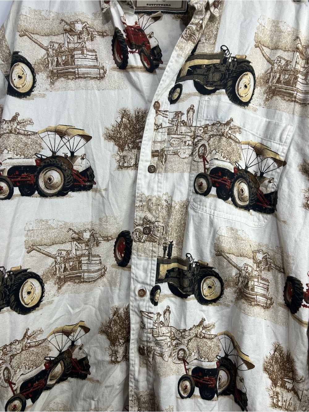 5 for $25🔥Bit & Bridle Button Front Tractor‎ Print Shirt Medium - Picture 3 of 8